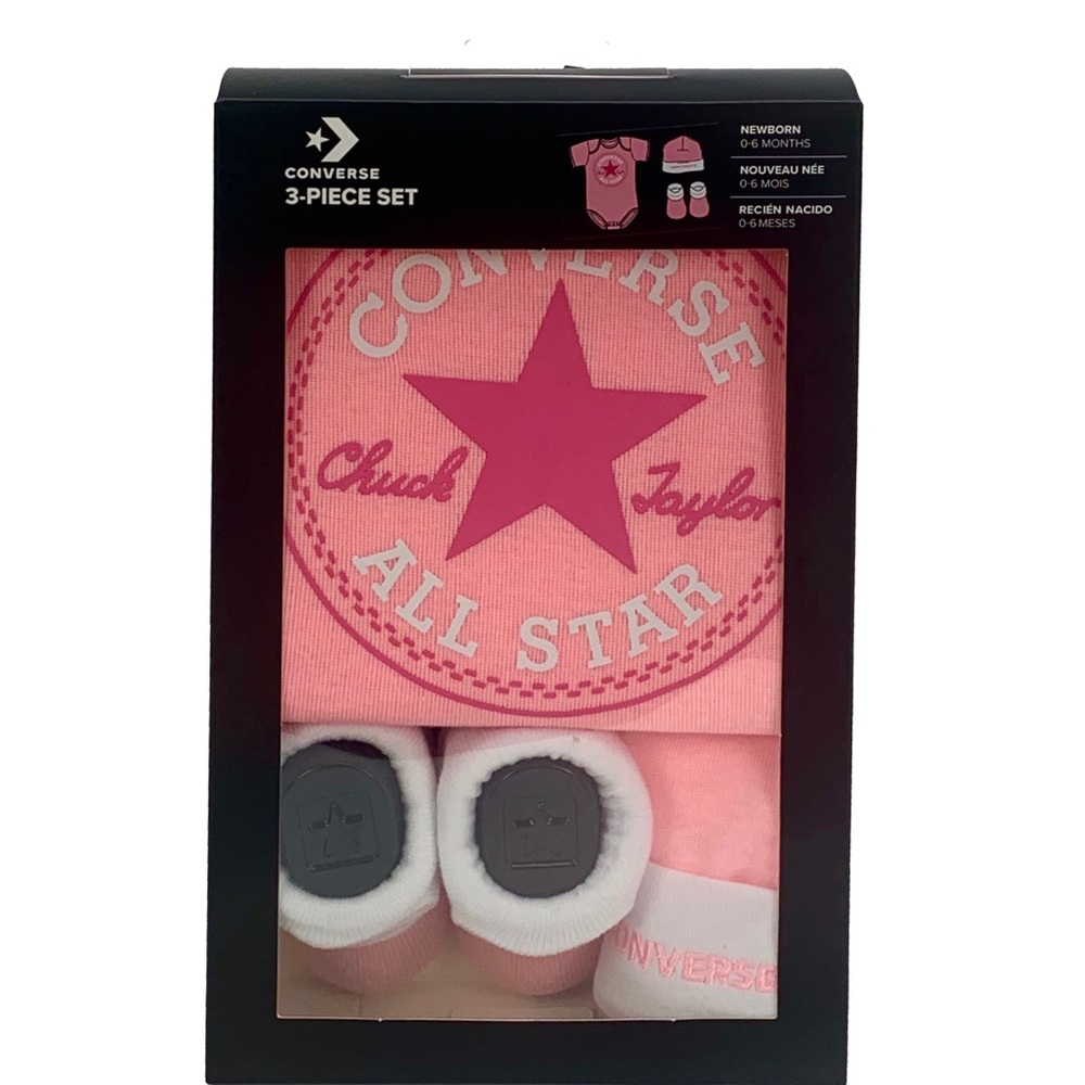 Converse 3 Piece Infant Set 0-6 Months Pink